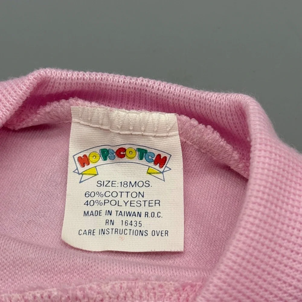 Vintage Hopscotch Daddys Girl Pink Puffed Sleeve T-Shirt 18M Single Stitch 80s